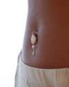 White cowrie shell Belly Button Piercing